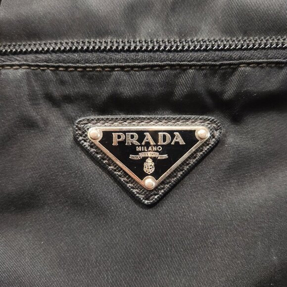 Prada Tessuto Convertible Business Bag VA0611 Black Nylon/Saffiano Leather Trim - Picture 12 of 16